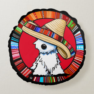 Almofada Redonda KiniArt Fiesta Westie