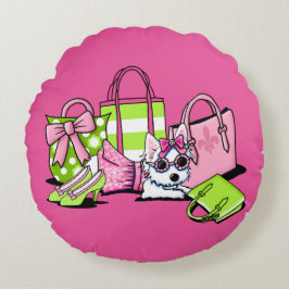 Almofada Redonda KiniArt Olivia Girlie Things Westie