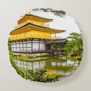 Almofada Redonda Kinkaku-ji, o pavilhão de ouros, Kyoto