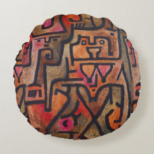Almofada Redonda Klee Abstrato Forest Expressionista Arte Moderna