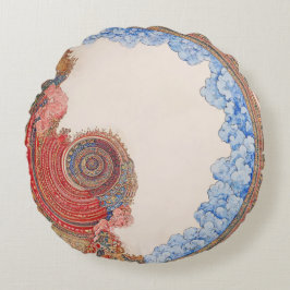 Almofada Redonda Klimt-Inspired Surreal 