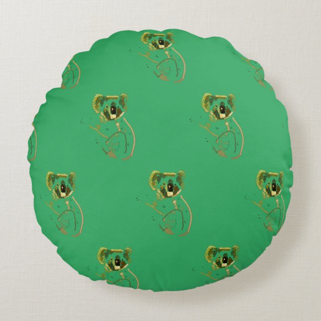 Almofada Redonda Koala Bear Drawing (Frente)