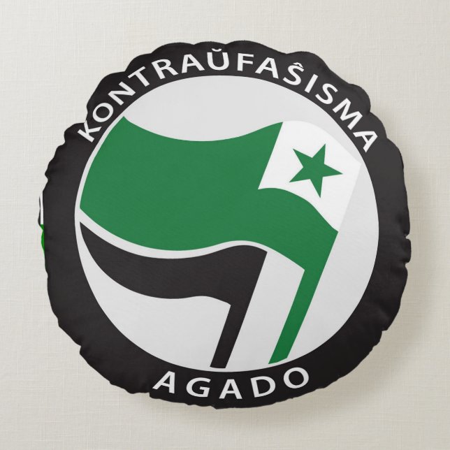 Almofada Redonda Kontraŭfaŝisma-agado Esperanto (Frente)