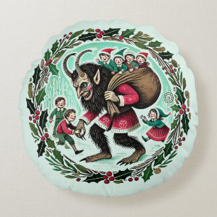 Almofada Redonda Krampus Christmas