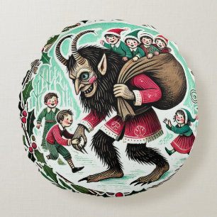 Almofada Redonda Krampus Christmas