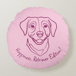 Almofada Redonda Labrador Retriever. Happiness, Retriever Edition!