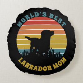 Almofada Redonda Labrador Retro Sunset Personalizado