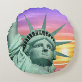 Almofada Redonda Lady Liberty e Sunrise