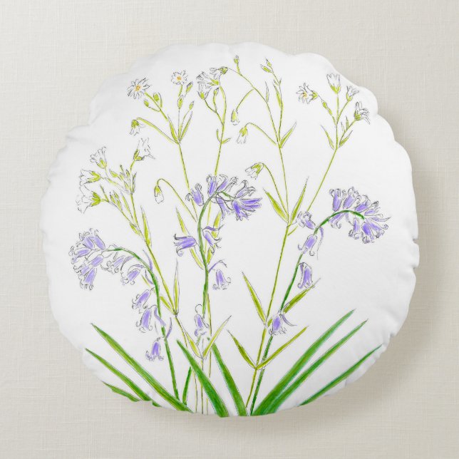 Almofada Redonda Lâmpadas de algodão e rosquinhas (Frente)