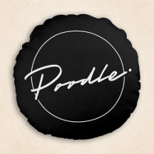 Lançamento Redondo Preto Elegante Poodle Chic Fanc