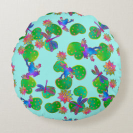 Almofada Redonda Lar em Água Inverno