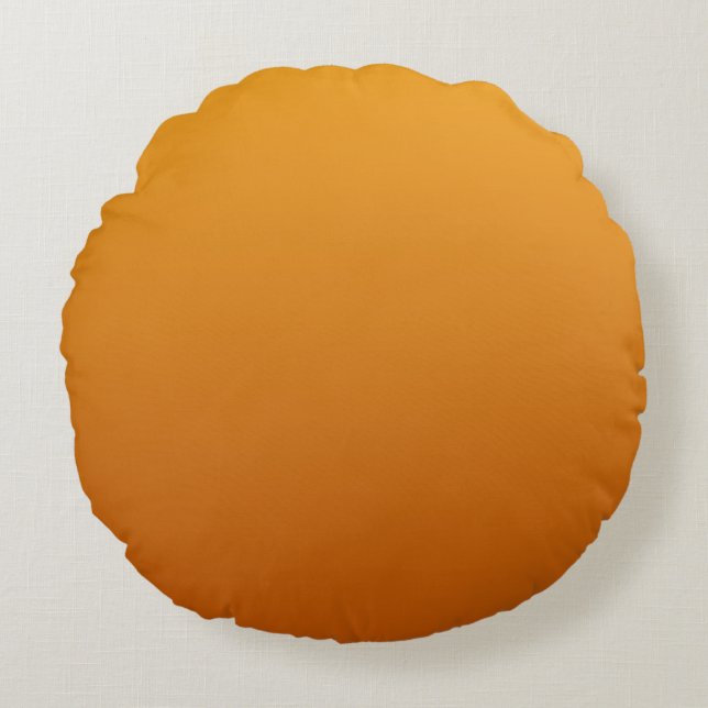 Almofada Redonda Laranja Dourada Laranja Queimada Marrom Dourado (Frente)