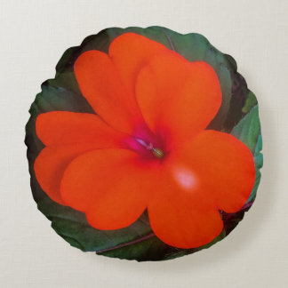 Almofada Redonda Laranja Impatite Flor