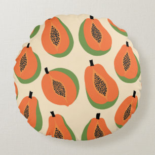 Almofada Redonda Laranja-Quente-Quente-De-Papaya