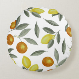 Almofada Redonda Laranjas e limões