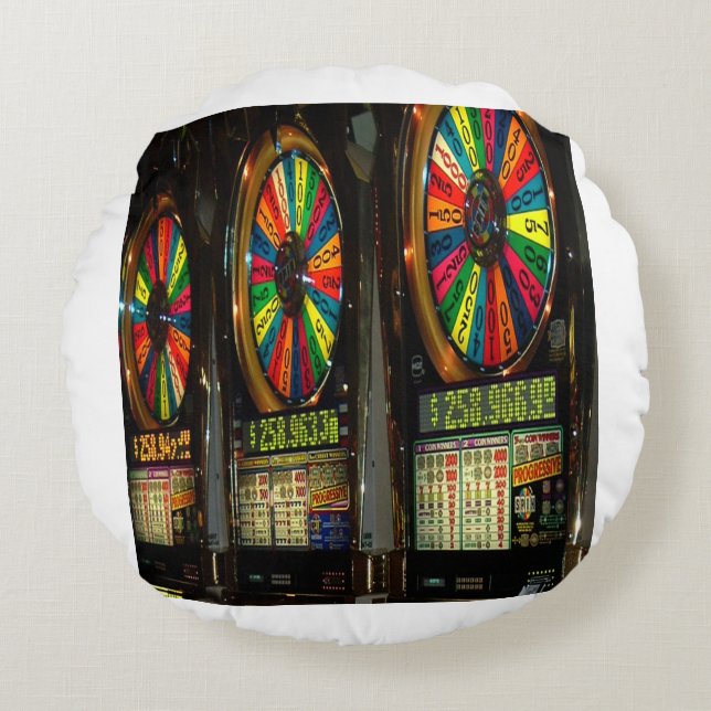 Almofada Redonda Las VEGAS-SLOTS (Frente)