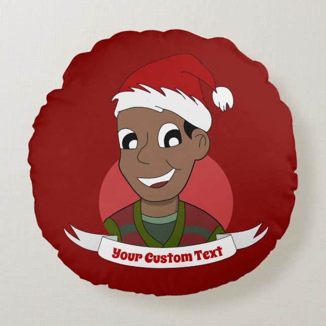Almofada Redonda Laughing man Christmas cartoon Round Pillow (Frente)