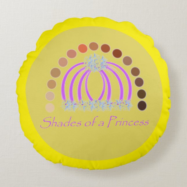 Almofada Redonda Lavadinho Em Sombras De Uma Princesa Compõem Arco- (Frente)