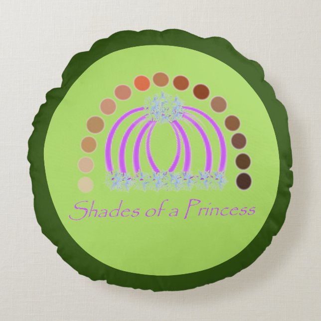 Almofada Redonda Lavadinho Em Sombras De Uma Princesa Compõem Arco- (Frente)