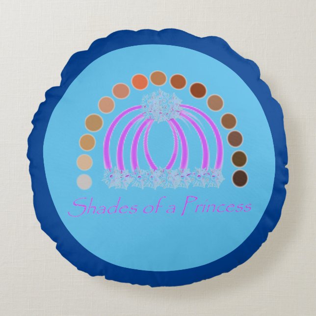 Almofada Redonda Lavadinho Em Sombras De Uma Princesa Compõem Arco- (Frente)