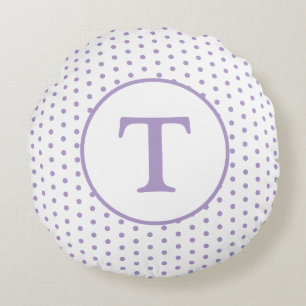Almofada Redonda Lavanda branca e Travesseiro redondo Polka-Dot bra