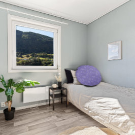 Almofada Redonda Lavanda de folhas de cinza branca