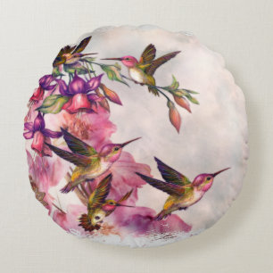 Almofada Redonda Lavanda do colibri Jeweled