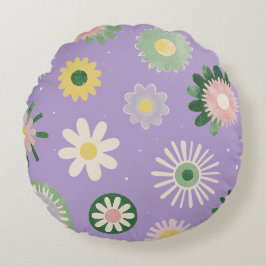 Almofada Redonda Lavender Daisy Round Pillow