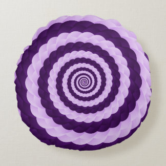 Almofada Redonda Lavender Vortex Bloom – Hypnotic Purple Spiral Ill