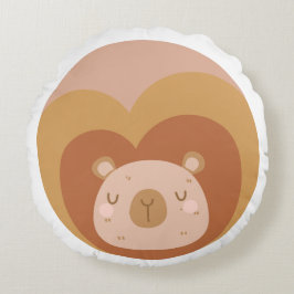 Almofada Redonda Leão Adorável - Travesseiro Redondo de Animais Cut