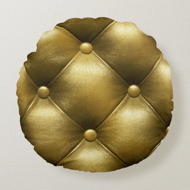 Almofada Redonda Leather Sofa Elegance: Upholsteria Luxuosa. (Frente)
