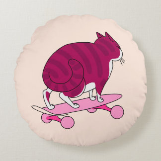 Almofada Redonda Legal estilo de desenho com texto rosa
