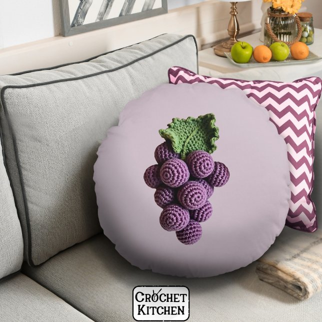 Almofada Redonda Legal Mínimo Roxo Vovó Chic Grape (Criador carregado)