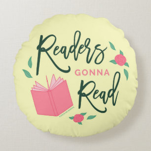 Almofada Redonda Leitores Bookish florais que vão ler