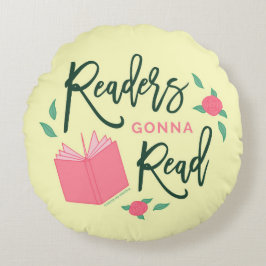Almofada Redonda Leitores de Bookings Florais vão ler