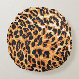 Almofada Redonda leopard fur as backgroundleopard,pattern,print,ski