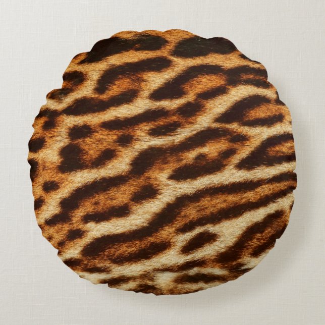 Almofada Redonda Leopard fur textures. Animal print (Frente)