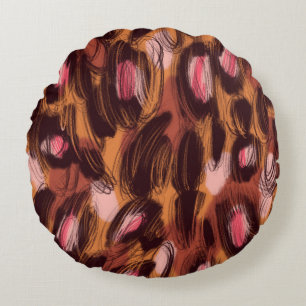 Almofada Redonda Leopard Spots African Animal Standard