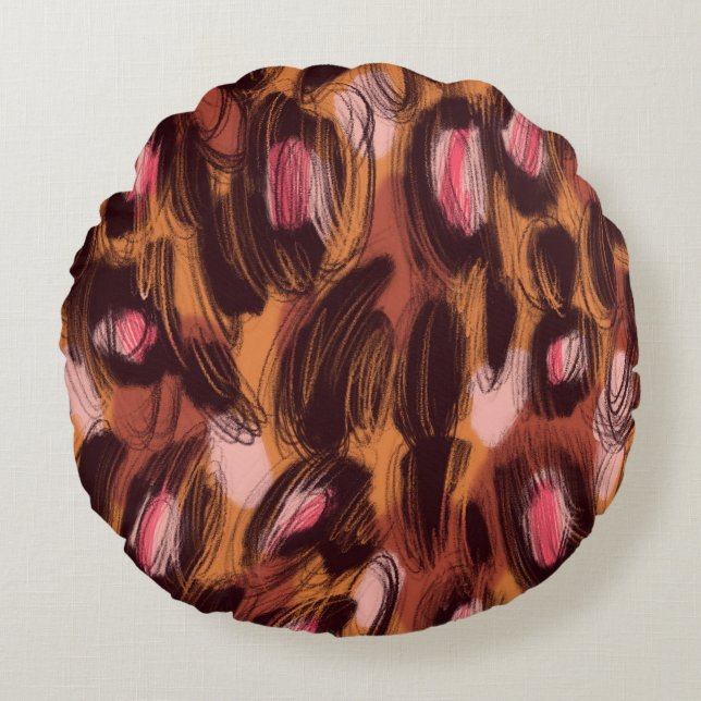 Almofada Redonda Leopard Spots African Animal Standard (Frente)
