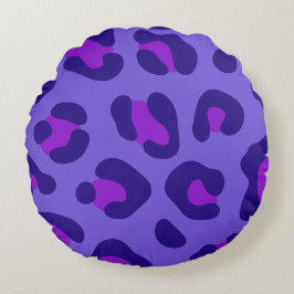 Almofada Redonda Leopardo Roxo Elétrico