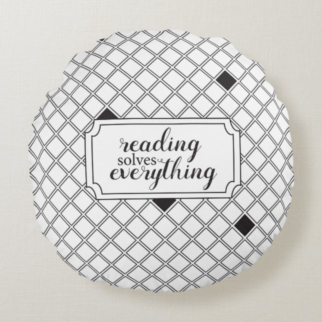 Almofada Redonda Ler resolve tudo o Travesseiro decorativo (Frente)