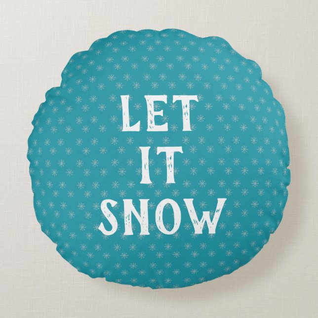 Almofada Redonda Let It Snow, Snowflake  (Frente)