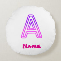 Letra Neon A Monograma Brilhante Rosa Roxo Inicial