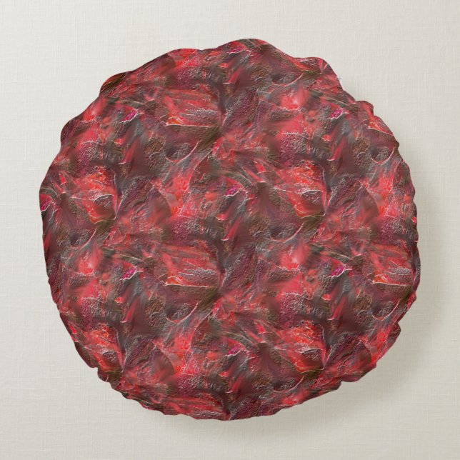 Almofada Redonda Leve alivio de textura embalada com cera vermelha (Verso)