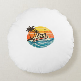 Almofada Redonda Levi Retro Sunset Name Design