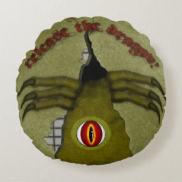 Almofada Redonda Libere o Dragão! Arte Digital