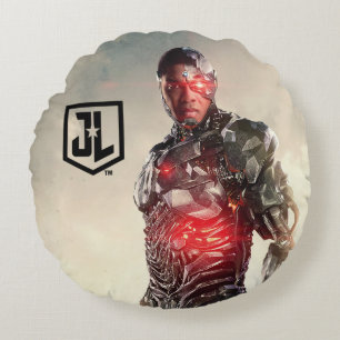 Almofada Redonda Liga da Justiça Cyborg Em Battlefield