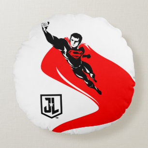 Almofada Redonda Liga da Justiça Superman Flying Noir Pop Art