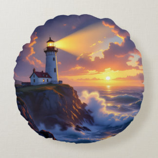 Almofada Redonda Lighthouse Sunset Pillow