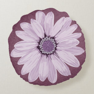 Almofada Redonda Lilac e Flor Roxo